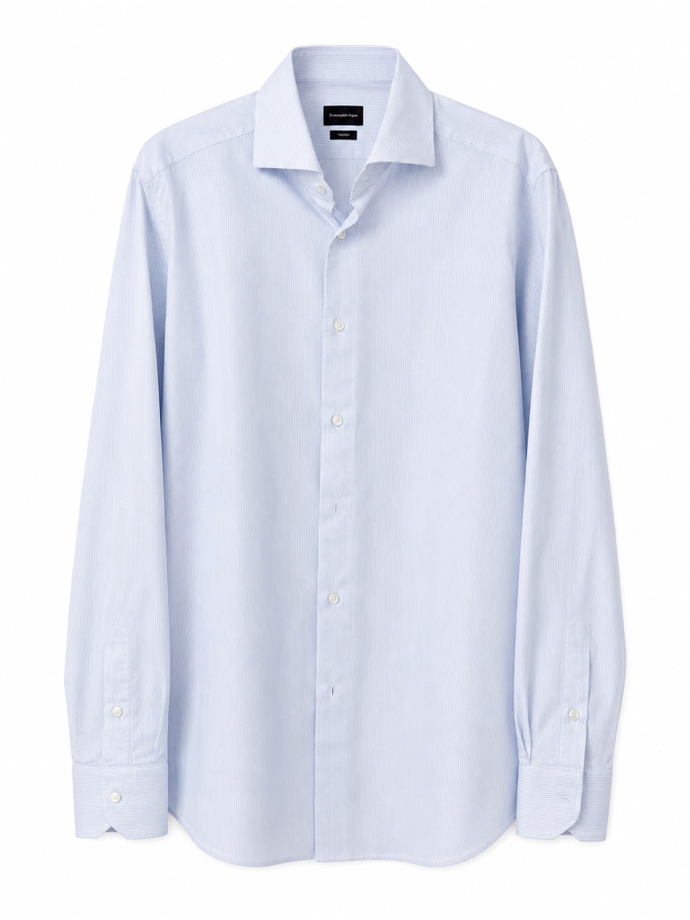 Ermenegildo Zegna Trofeo Blue Striped Dress Shirt Men’s 16 41 100% Cotton